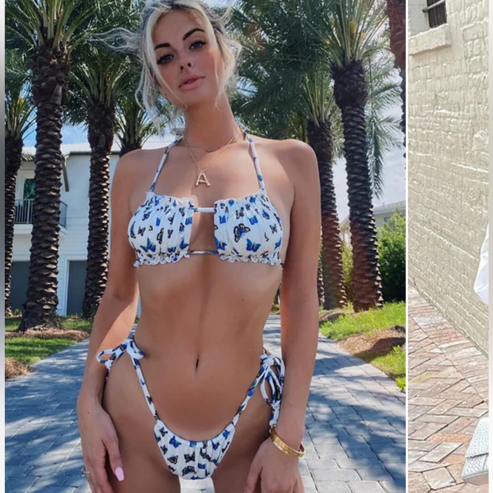 🦋 Fashion Nova Beach Butterfly 2 Piece Bikini | White/combo